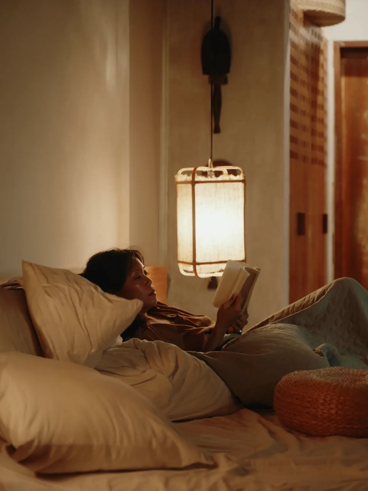 Reading in the bedroom at night
