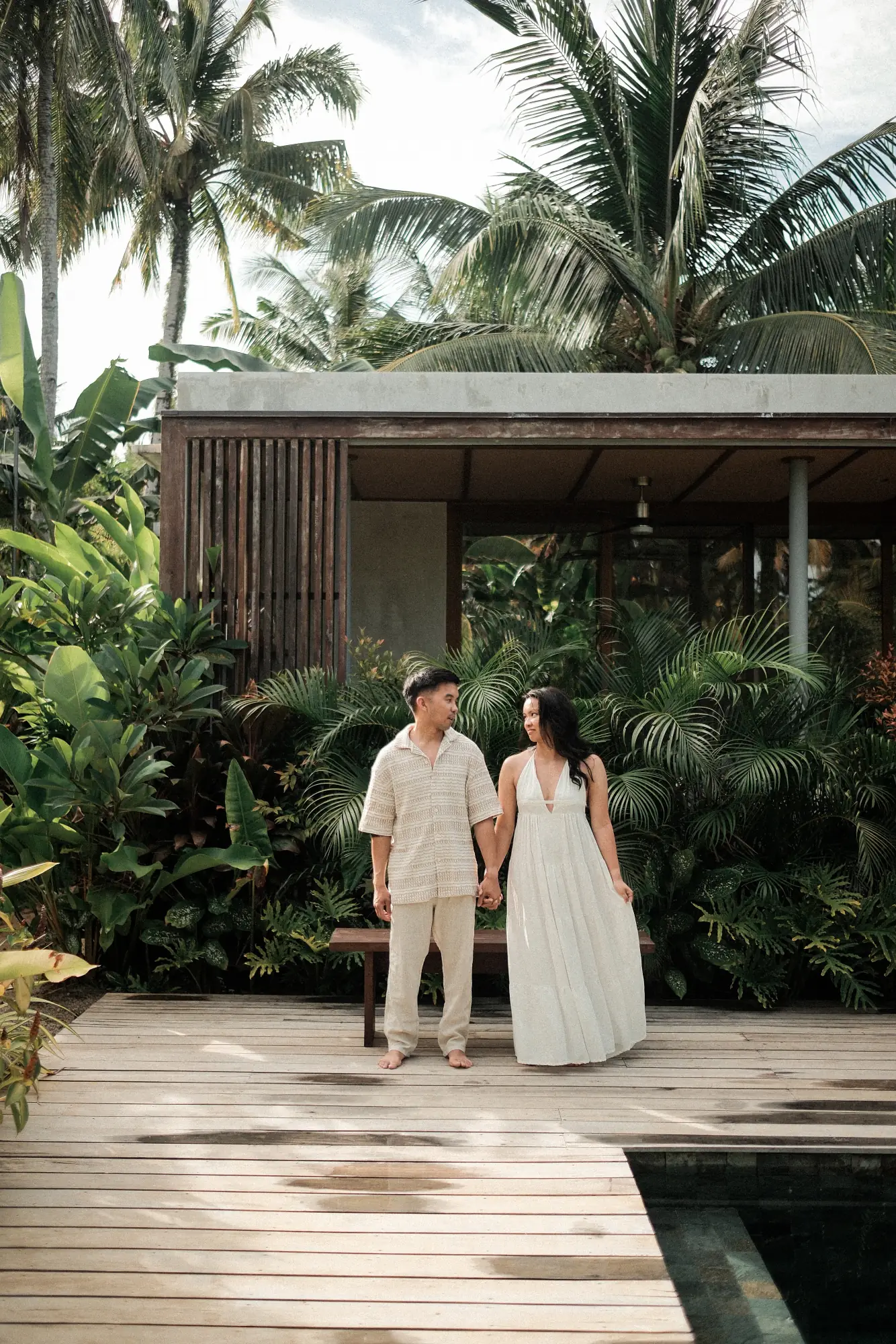Guests on the villa deck